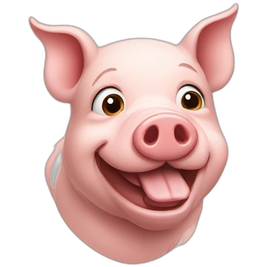 pig with dog on emoji