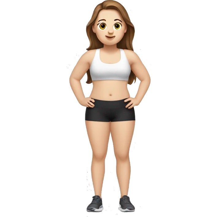 Chubby white girl with brown hair workout emoji