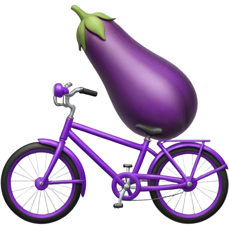 An eggplant riding a bike emoji