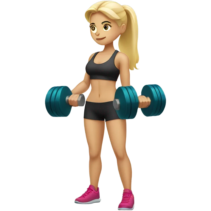 Blonde girl lifting weights  emoji