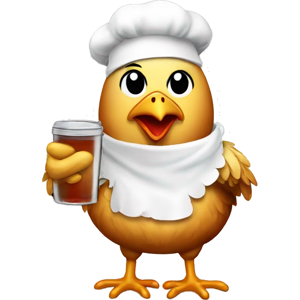 Sick chicken with hot tee emoji