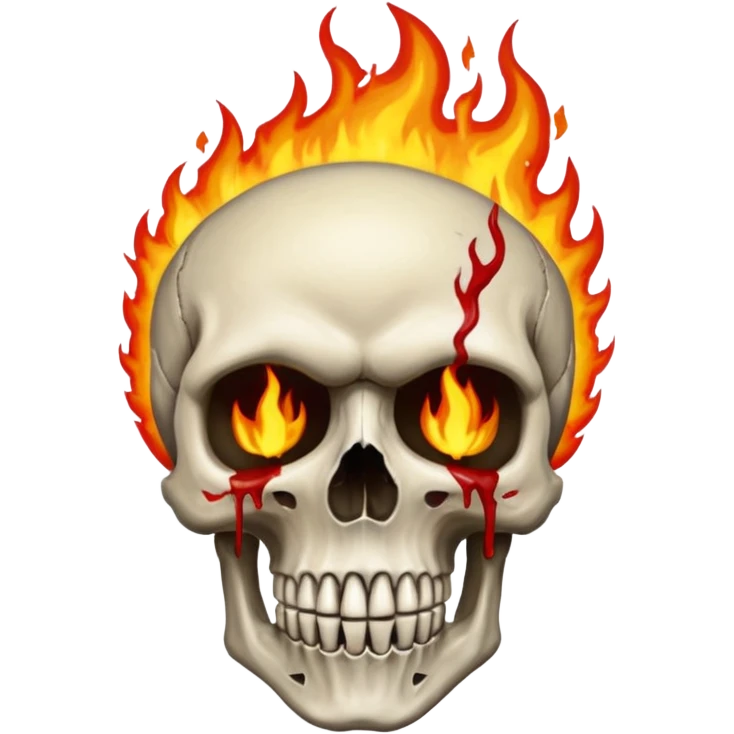 Soul Fire, in the style of gritty realism and your bleeding skull art emoji