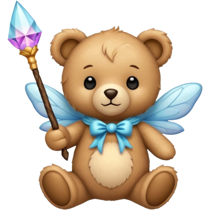 Fairy teddy with wand emoji