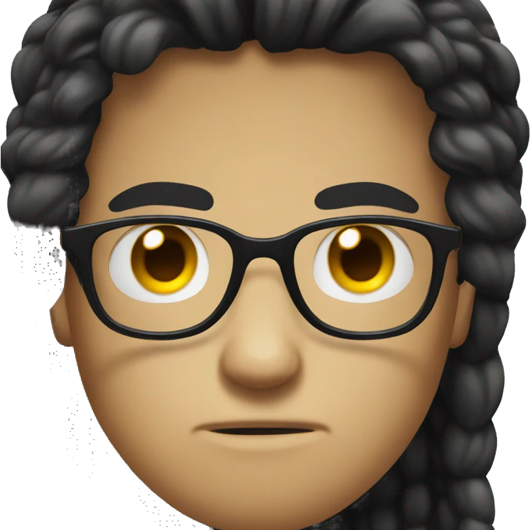glasses black long hair angry boy emoji