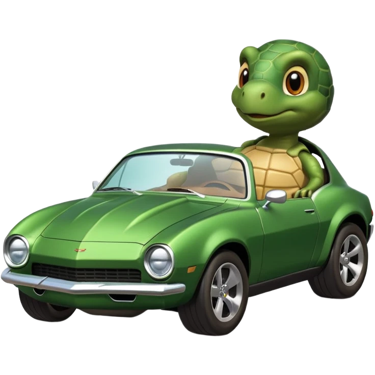 Turtle driving camaro emoji