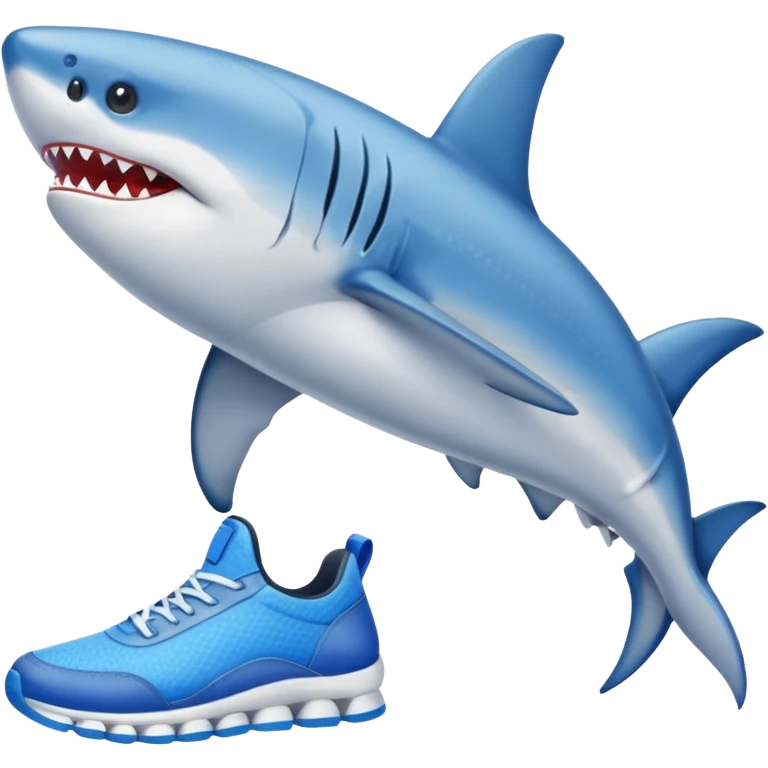 Tiburón con zapatos azules  emoji