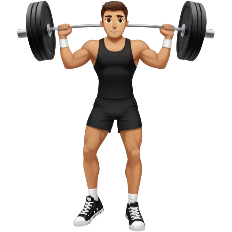 italian guy black clothes white converse shoes clean and jerk exercise emoji