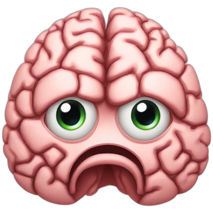 Brain with eyes crying emoji