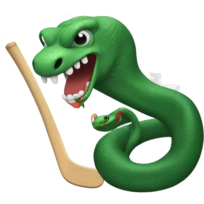 Hockey playing snake  emoji