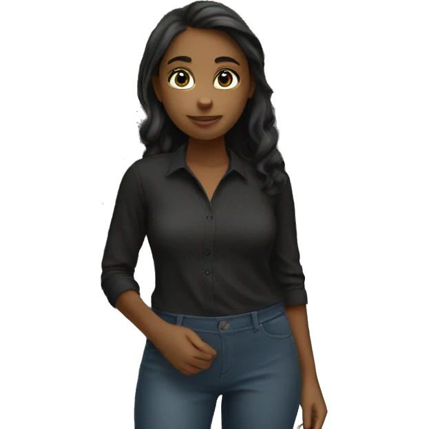 smart girl in black shirt emoji
