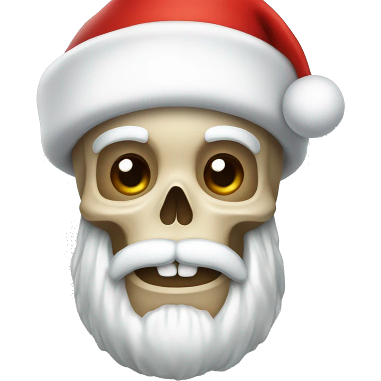 skull with white beard in christmas hat emoji