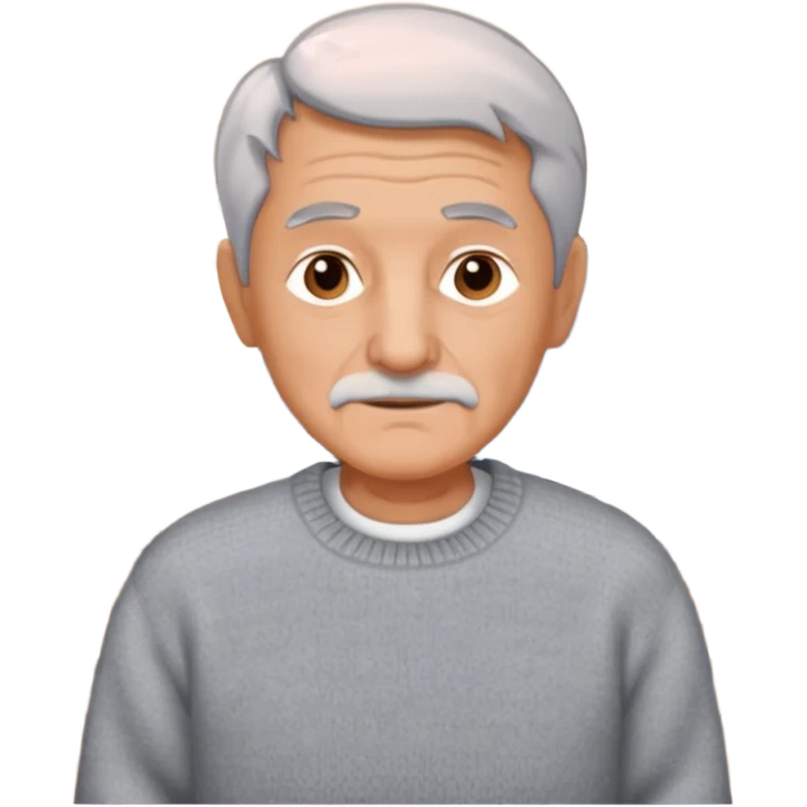señor muy mayor pelo gris sin bigote casero emoji