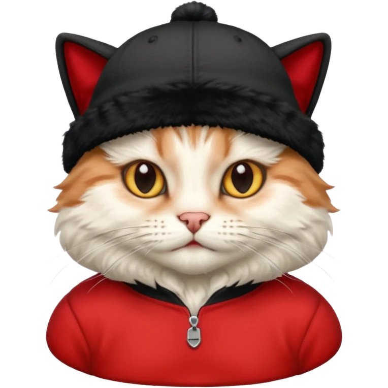 cat with black cap and red jersey emoji
