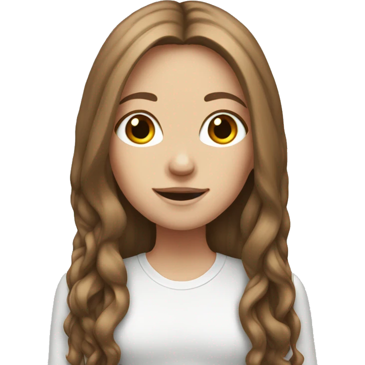 white girl with brown long hair  emoji
