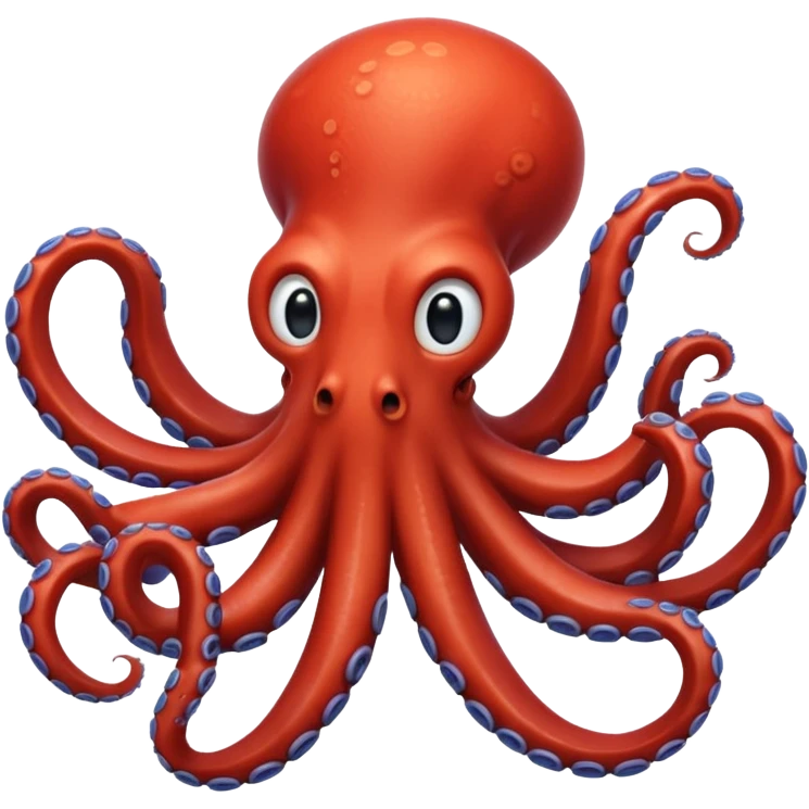 close-up of octopus tentacles curling arms with visible suckers, apple style emoji emoji