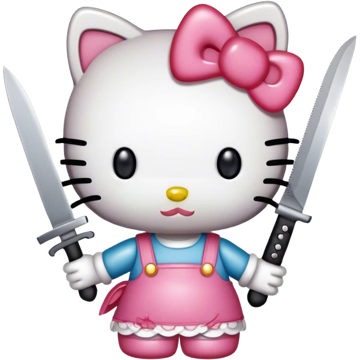 Hello kitty holding a knife emoji