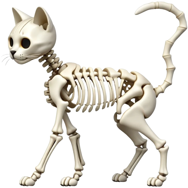 Cat made of bones emoji