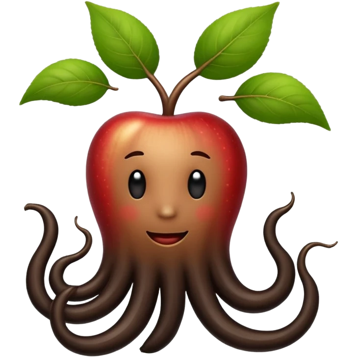 A black ginseng root (heuksam), in Apple iPhone emoji style. Dark brown-black glossy color, subtle texture on the root, elegant curves, vibrant but natural tones, smooth gradients, clean simple shapes, no outlines, slight 3D depth.
 emoji