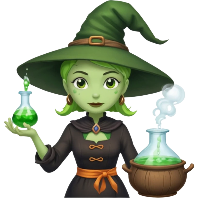 green witch cooking potion emoji