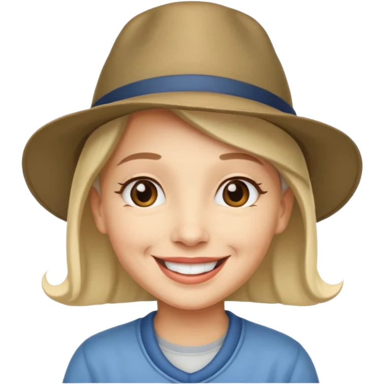 old Elly in Up wear hat emoji