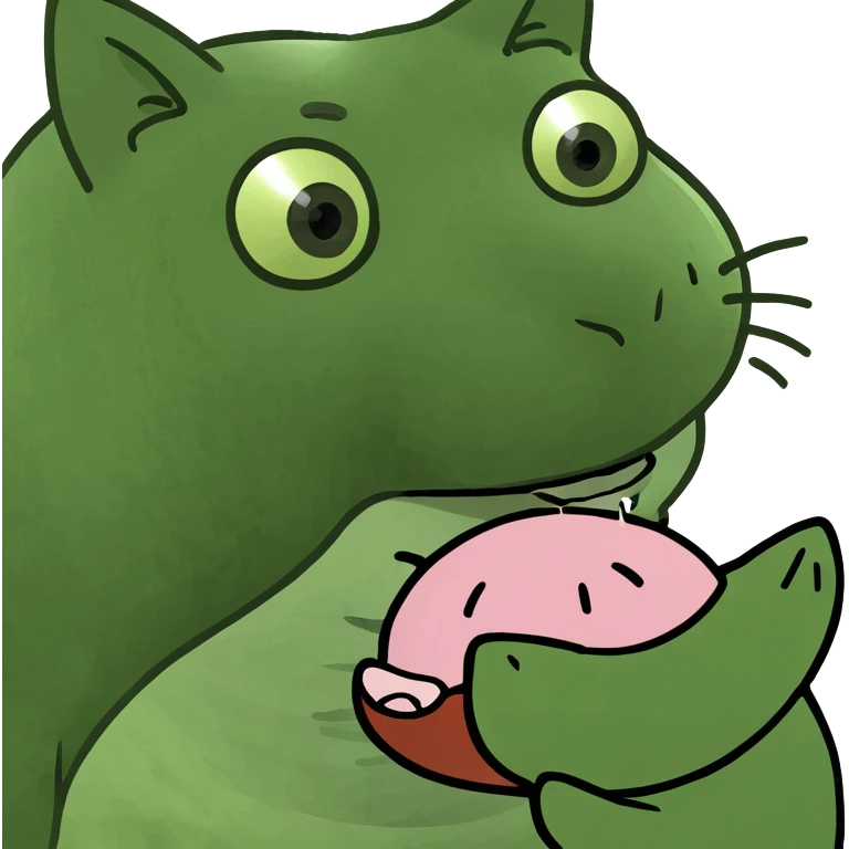 A cat eats a pig emoji