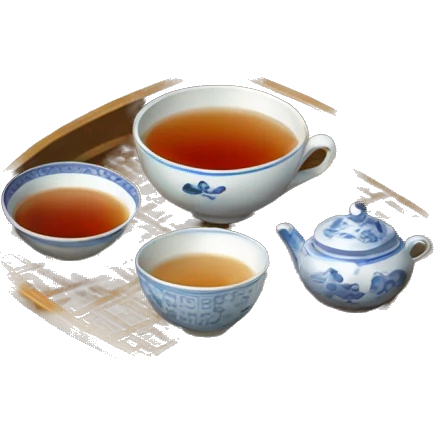 chinese tray with tea emoji