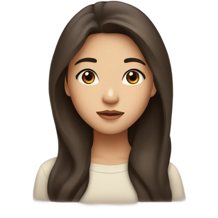 beautiful wasian girl with doe eyes + brown hair + brown eyes + large lips emoji