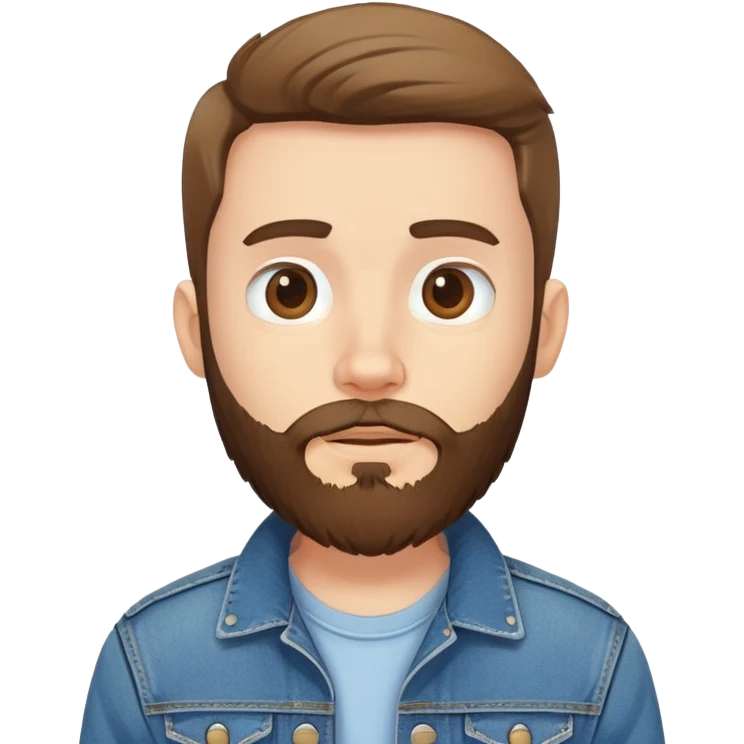 bearded boy in denim jacket emoji