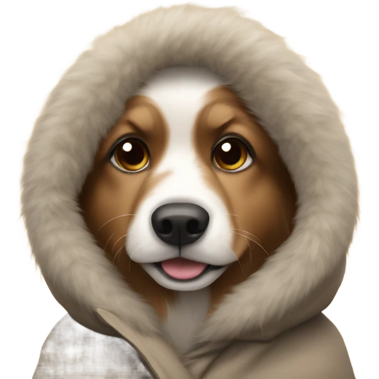 Dog with winter coat  emoji