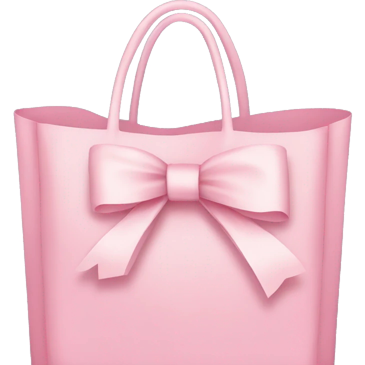 light pink shopping bag with bow emoji