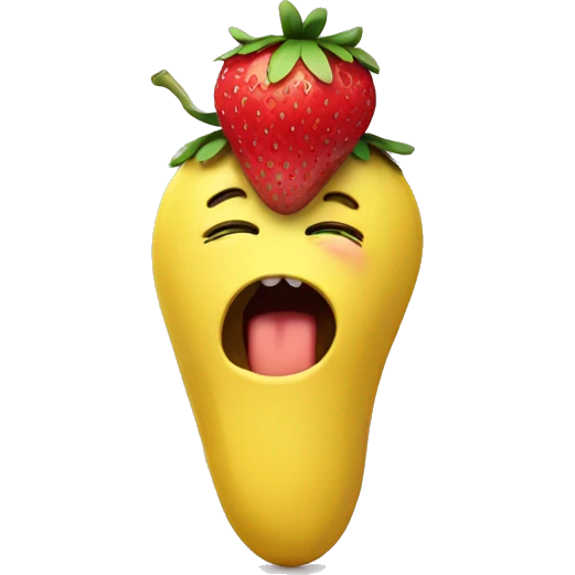 Strawberry with banana crying emoji