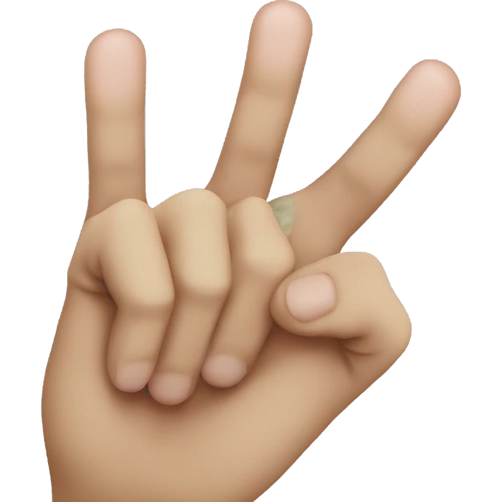kiss with hand holding two fingers up emoji