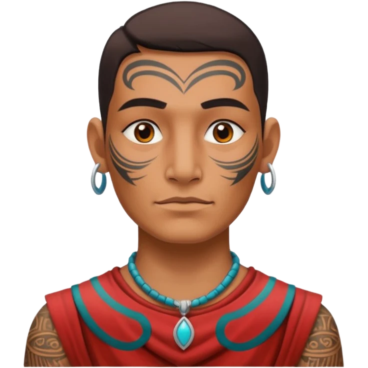 ancient incadian with tatooed on neck and face emoji