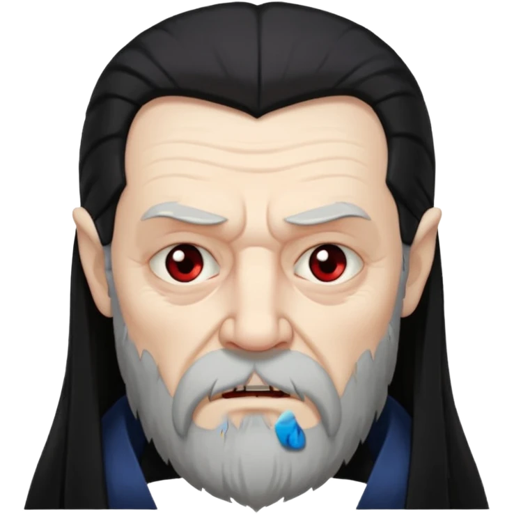 sad face vampire old man long hair with beard
 emoji