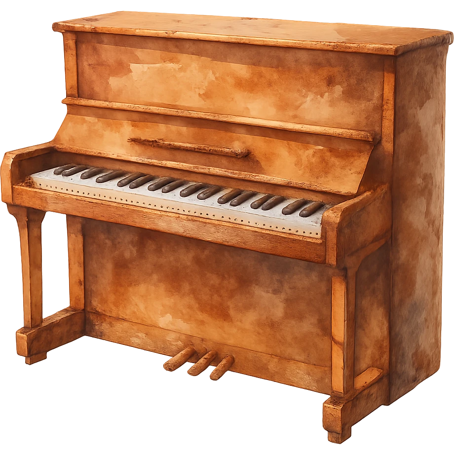 watercolor style piano emoji