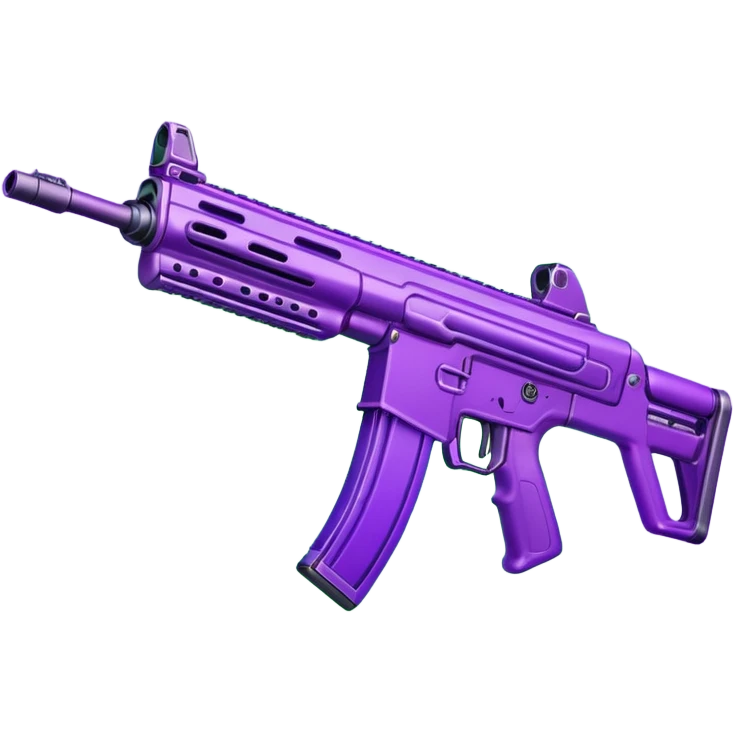  shooter game with this color purple  and neon green make it as an assult rifle emoji