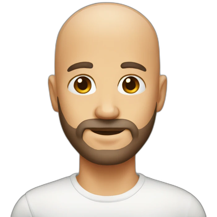 A bald bearded face emoji