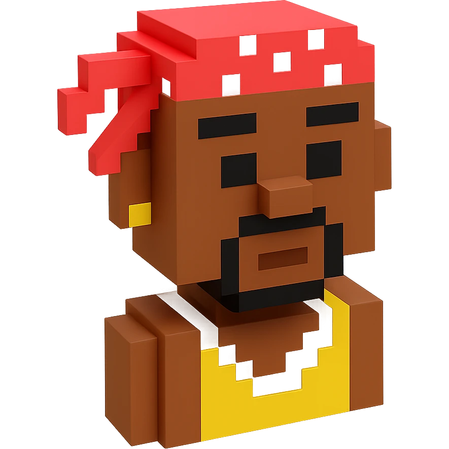 репер 2Pac, no background  emoji