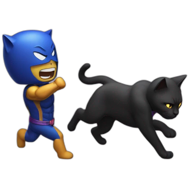 Cat beating Darkseid from DC emoji