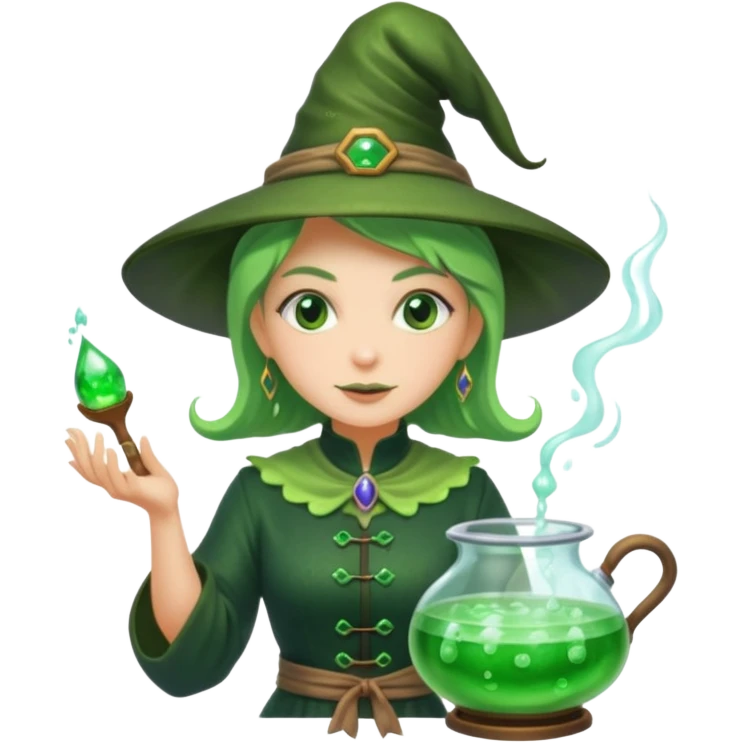 green witch cooking potion emoji