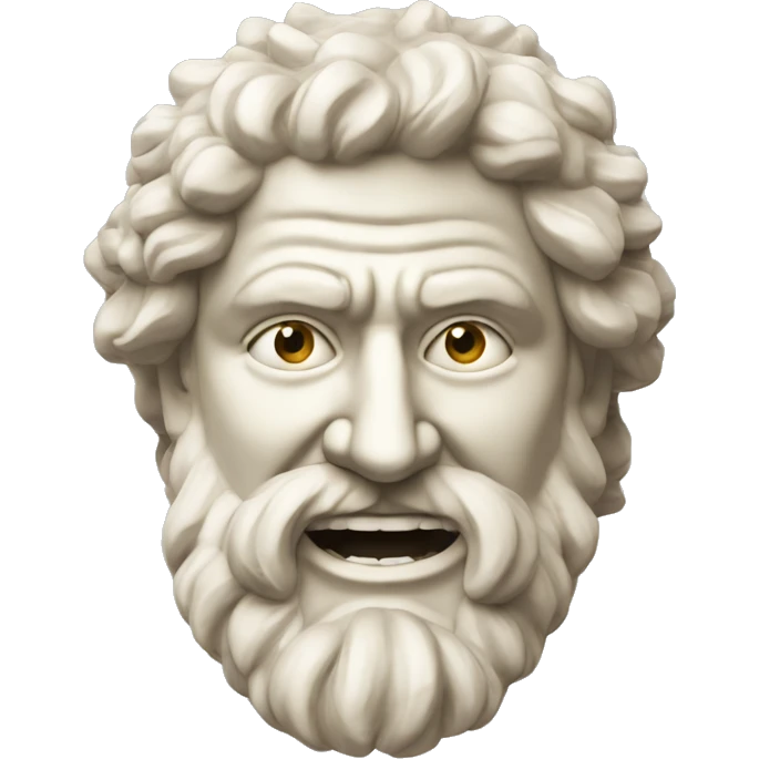 Ancient Greek King Odysseus Statue Face Only, Laughing out loud, Off-white emoji