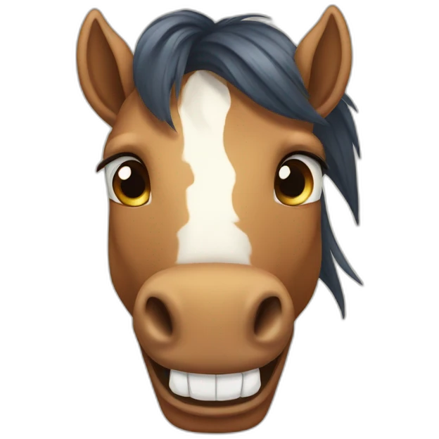 funny cartoon ponygon with big teeths emoji