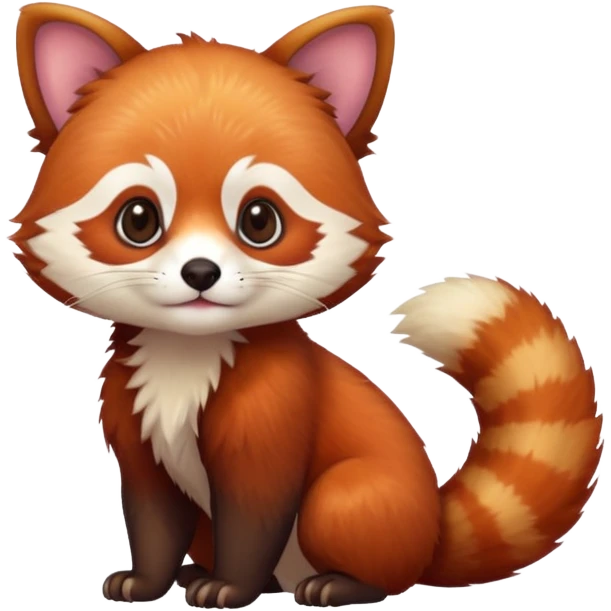 Cute Adorable Red Panda-Weasel-Ferret-Cat hybrid full body emoji