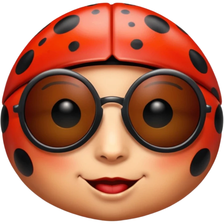 a badass ladybug with sunglasses  emoji