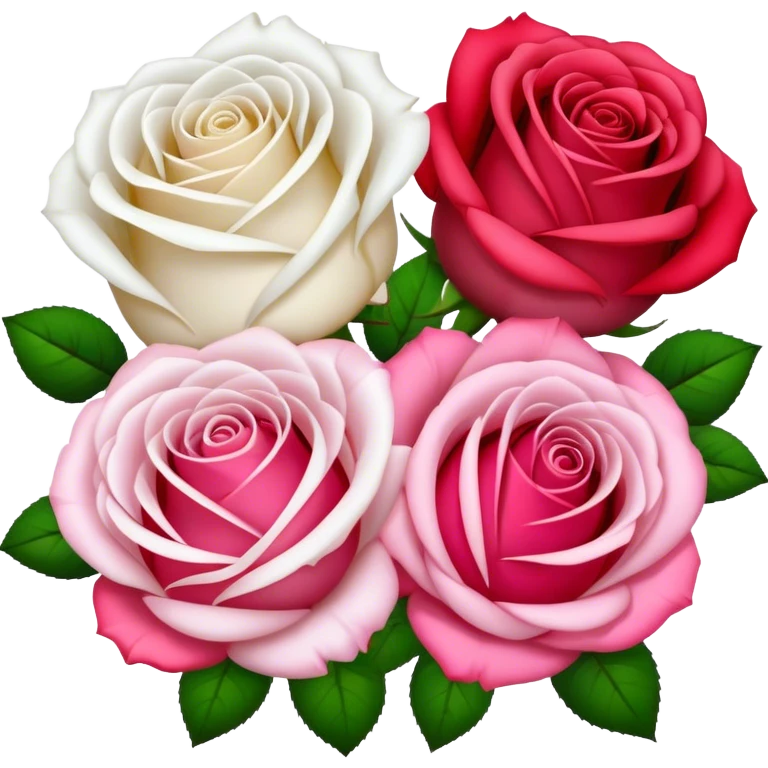 Red roses with pink roses and with white roses too. emoji