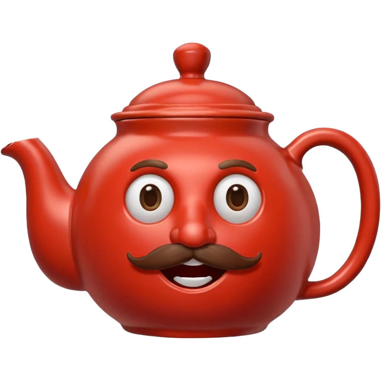 talking teapot red with mustach emoji
