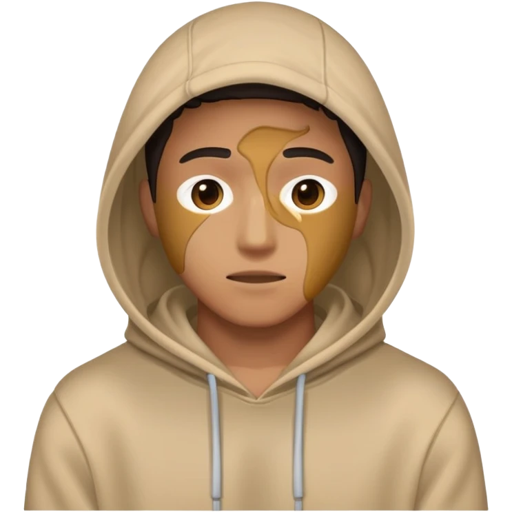 Man wearing a hoodie can’t see his face emoji