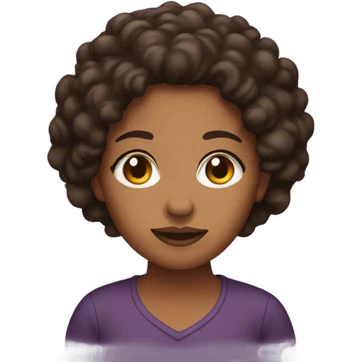 brownskin woman with dark curly hair emoji