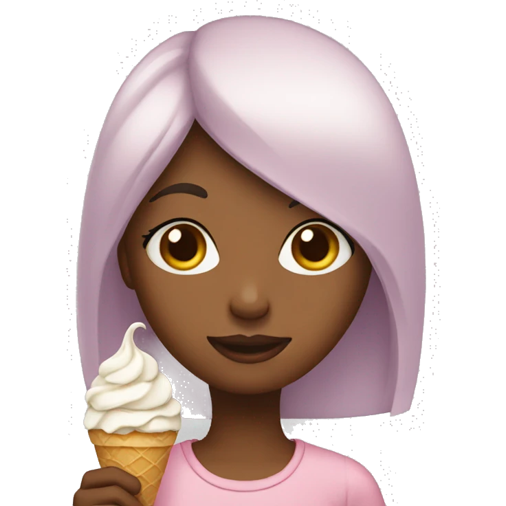 Girl with ice cream emoji