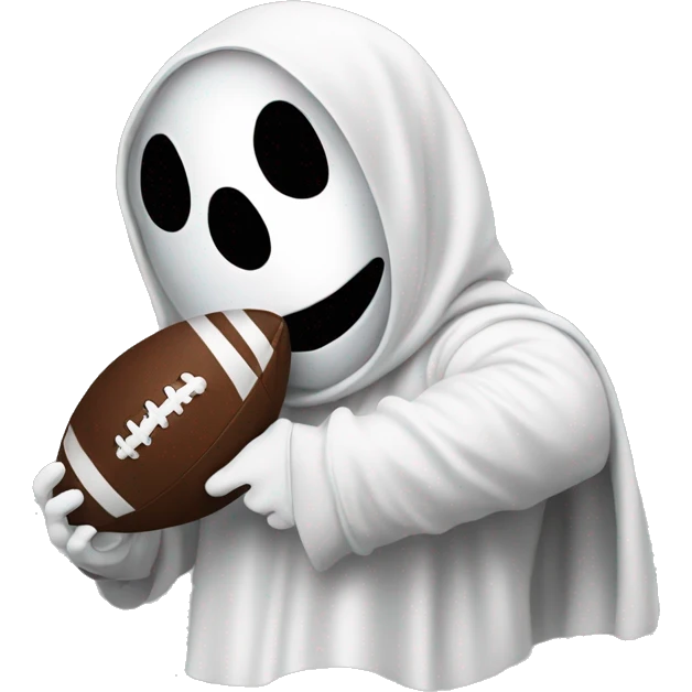 Ghostface holding a football emoji